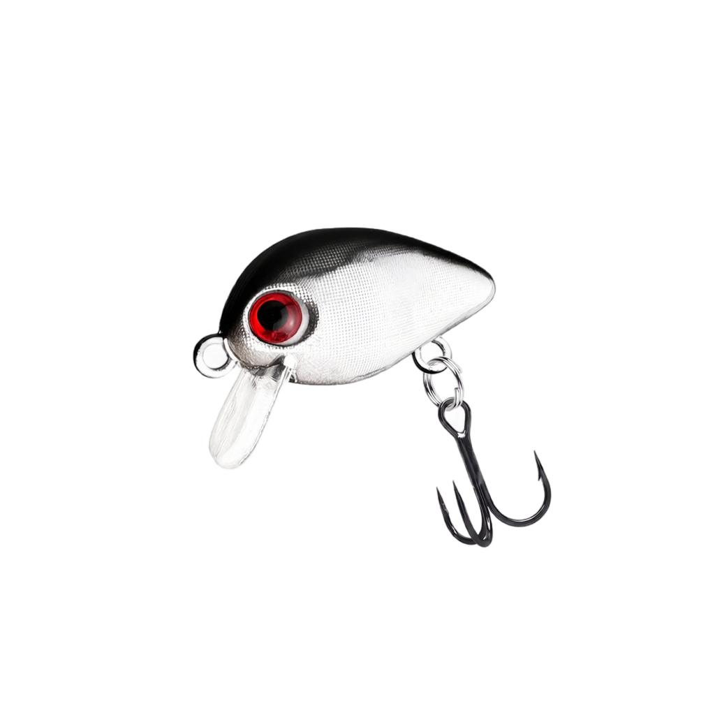 1 8g Mini Crankbait Fishing Lure Floating Hard Bait with Three Treble Hooks Laser Coating for Freshwater Fishing