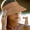 1pc Adjustable Empty Top Straw Hat,Summer Unisex UV Protection Foldable Wide Brim Sun Hat,Casual Versatile Bohemian Retro Street