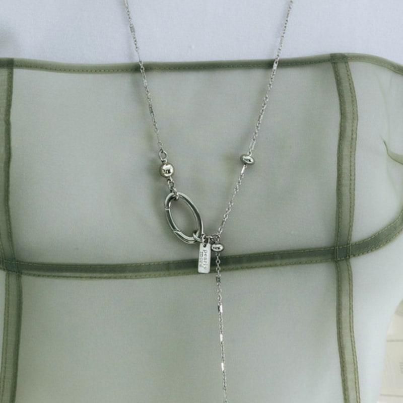 Pearlymore Magnet Oval Point Drop Necklace_PM24N006WT