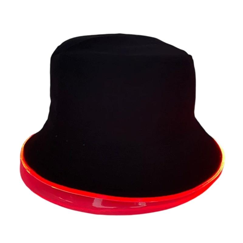 LED Foldable Fisherman Hat Light Up Breathable Unisex Headwear For Hiking Vacations Daily Use