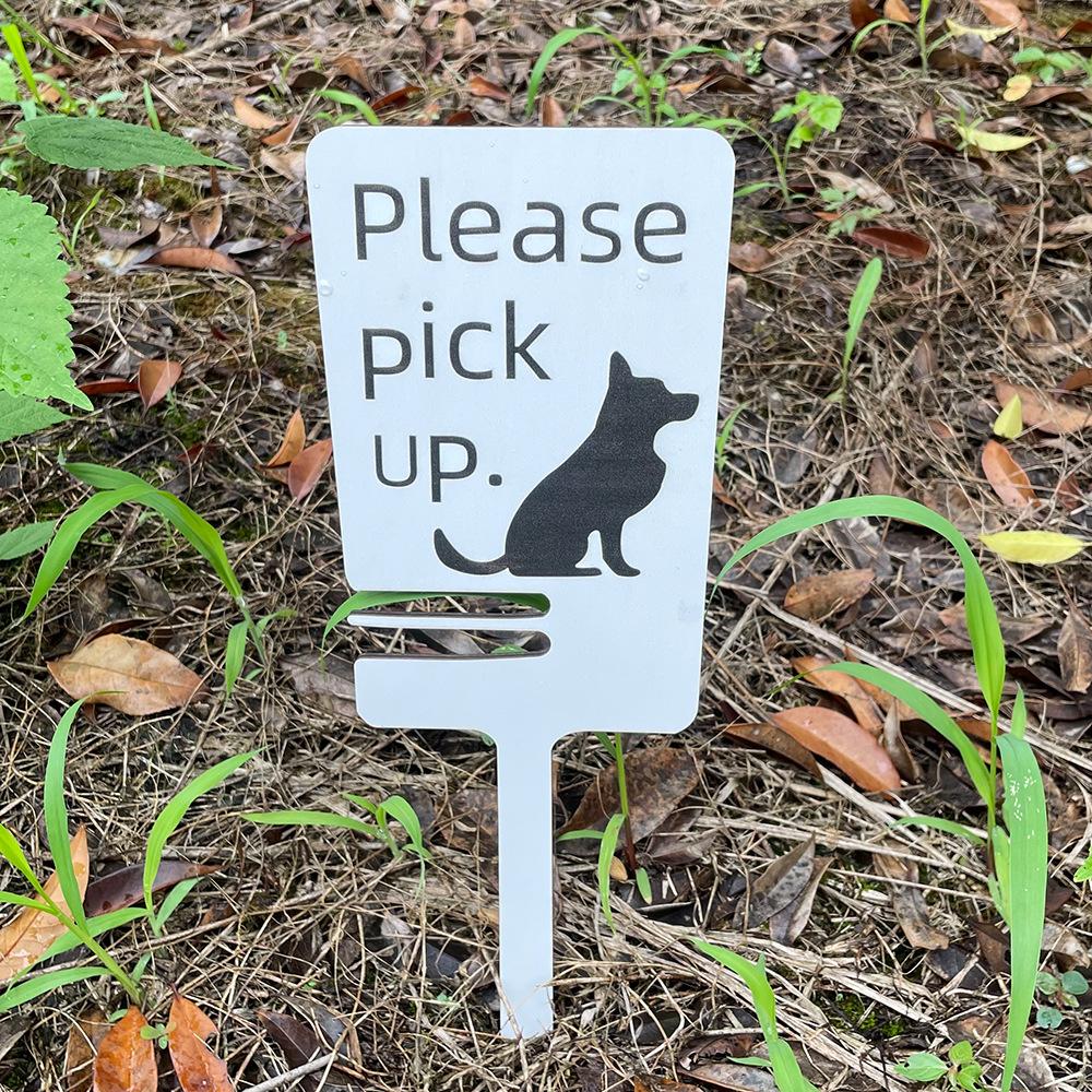 Placa para Fezes de Cachorro com Porta-Sacos Placas de Fezes para Exterior