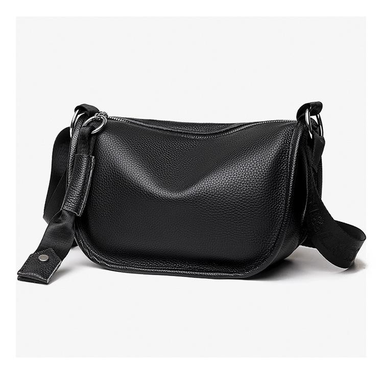 

Большая вместительная кожаная женская сумка, модная простая сумка-мессенджер, мягкая кожаная текстура, сумка через плечо чёрный