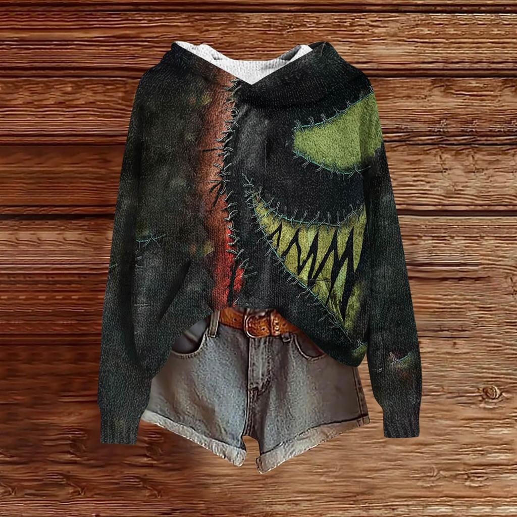 Sweatshirts For Women Knit Sweater Cute Shirt Fall Pullover Hooded Sweatshirt