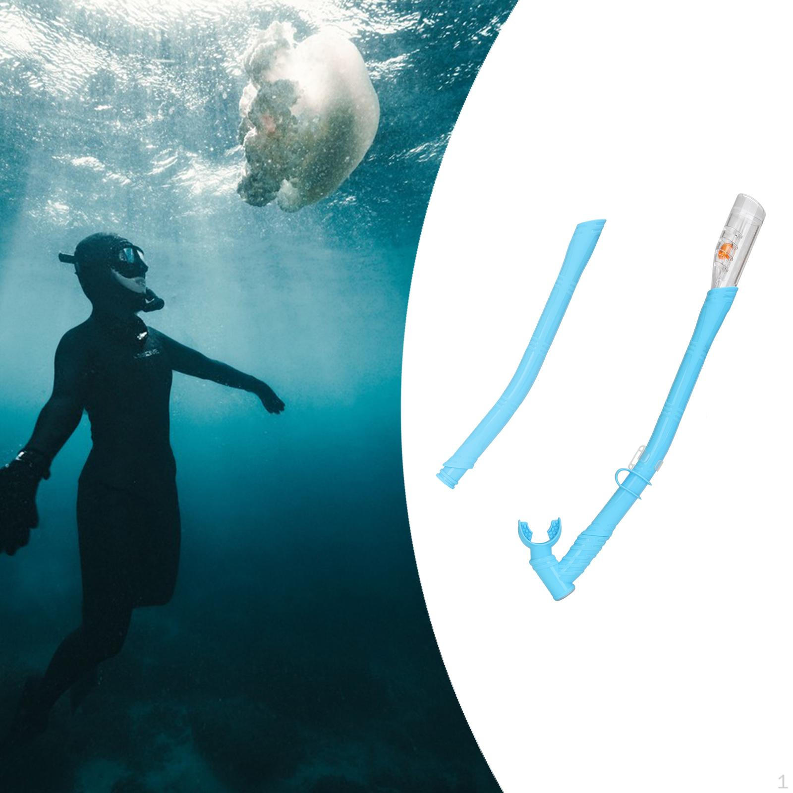 

Diving Dry Snorkel Adjustable Length Professional Gear Extended Breathing Tube Freediving синий