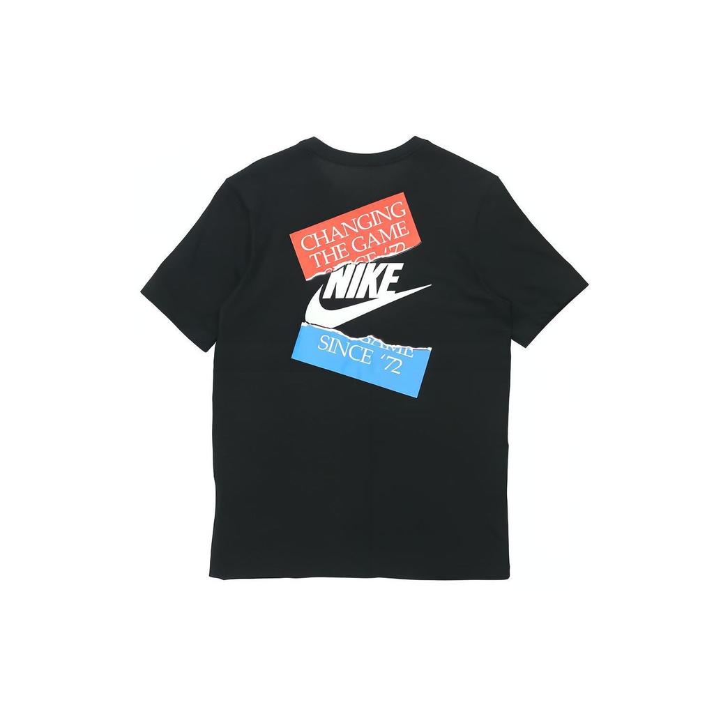 Nike NSW Logo Rip Crew Neck T-Shirt Men Tops Black BV7512-010