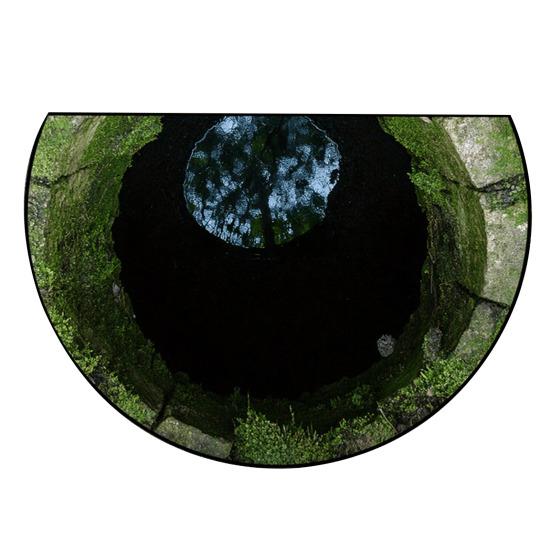 Floor Mat Semicircle Non-Slip Decorative 3D Illusion Realistic Burrow Rug Entryway Living Room Bedroom Fade-Resistant Area Mat