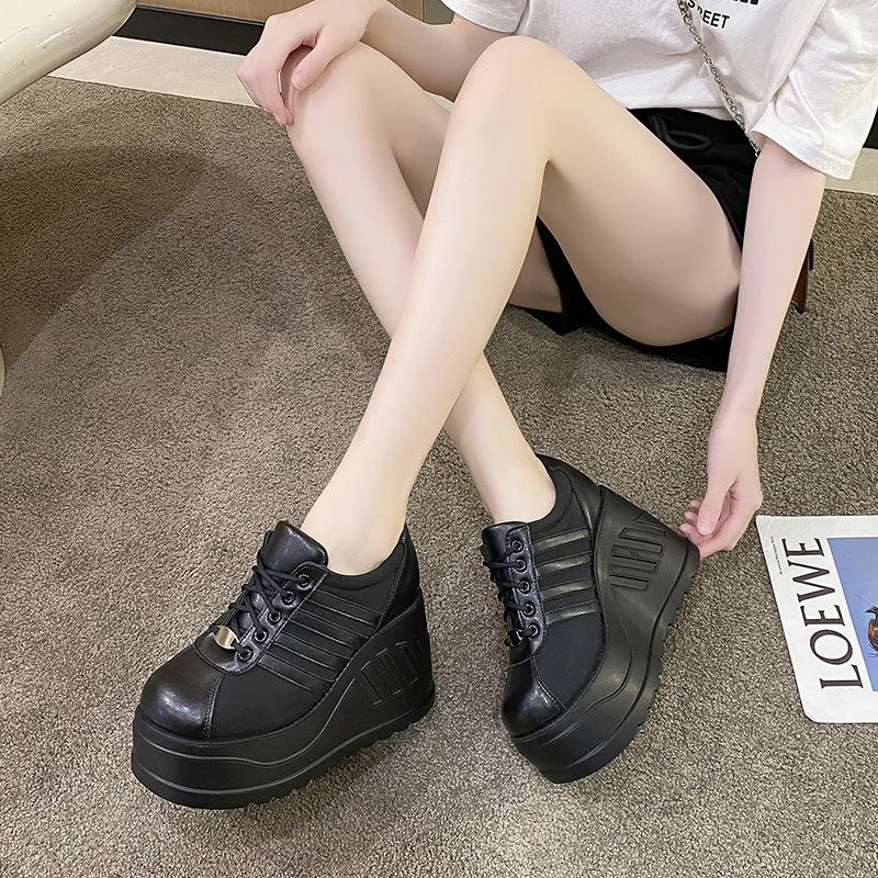 8CM Heightened Thick Bottom Women's Shoes Autumn New Casual Large Size 35-42 Fashion Heightened Outdoor Casual Women's Shoes
