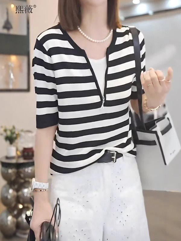 

2025 Корейский стиль Большой размер Похудение Повседневный Комплект из двух предметов Футболка с коротким рукавом