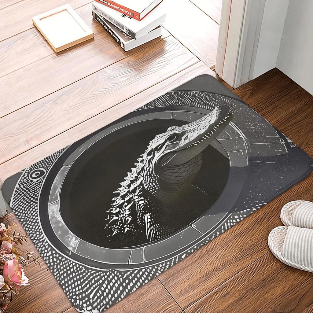 3D Visueller Teppich mit Unendlichem Abgrund Ziegelstein Stein Falle Muster Fußmatte für Haustür Rutschfest Teppich für Wohnzimmer Eingang