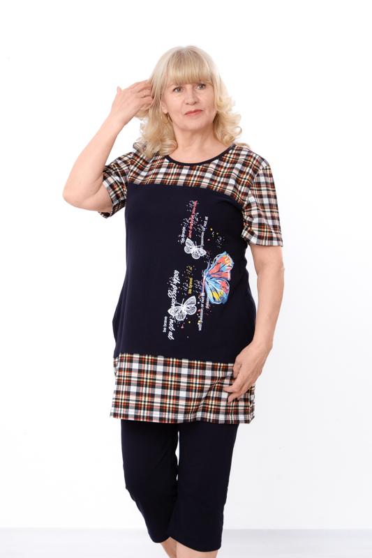 Set – Women's Cotton Tunic & Capri Pants, Breathable Homewear, Summer 8056-005-33 HC