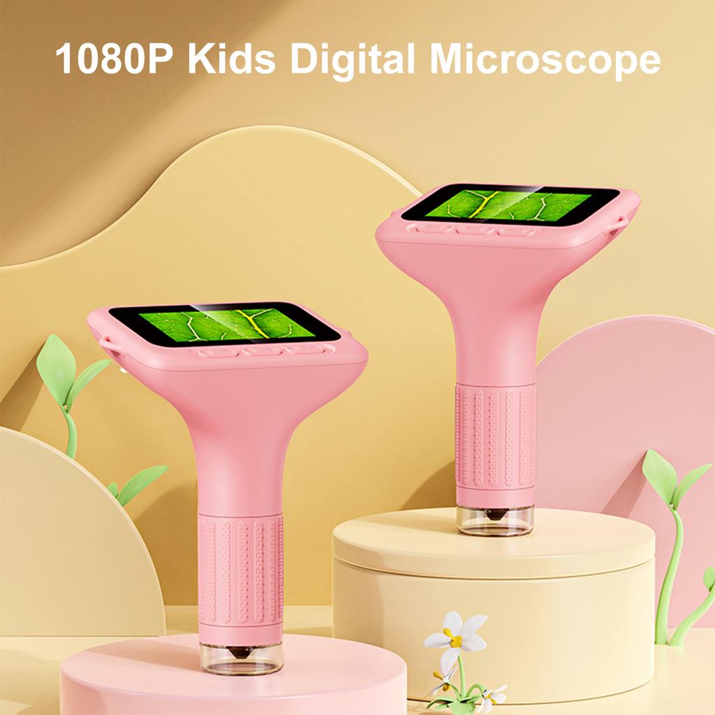 1080P Digital Handheld Kids Microscope 3 Inch Screen Mini Portable Pocket Miniscope Science Toys