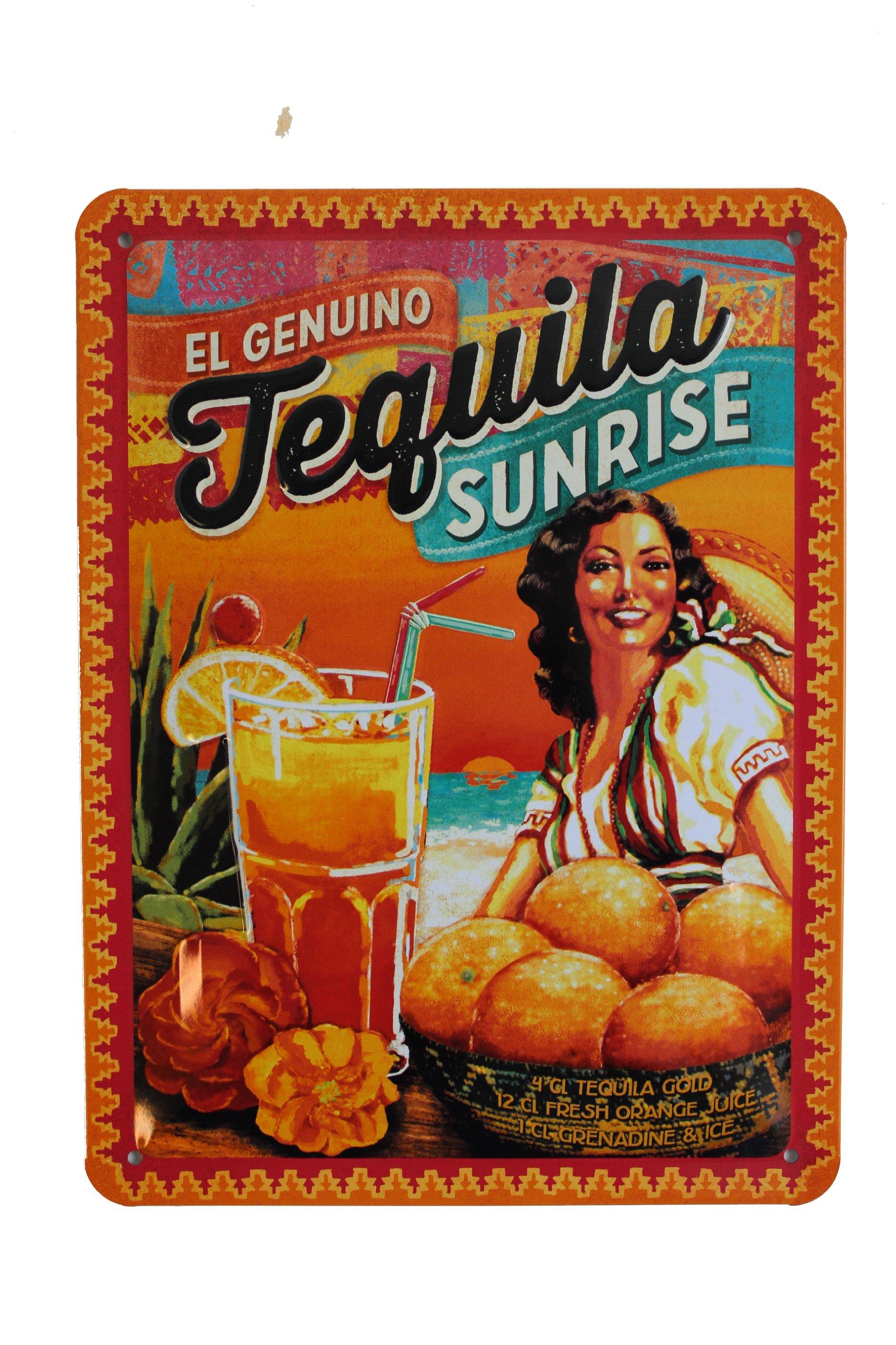 

Tequila Sunrise Tin Sign TIN SIGN American Goods Interior Cocktail-Time - / оранжевый