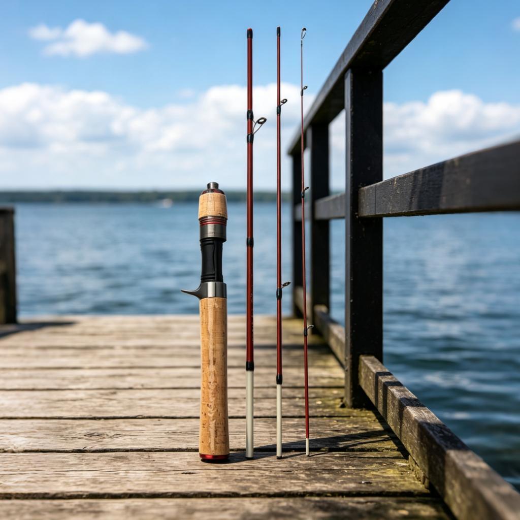 Fishing Rod for Lures, 4 Section Composite Travel Stream Anglers