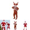 Premium Quality Christmas Cosplay Costume W/deer Head Hat For Kids