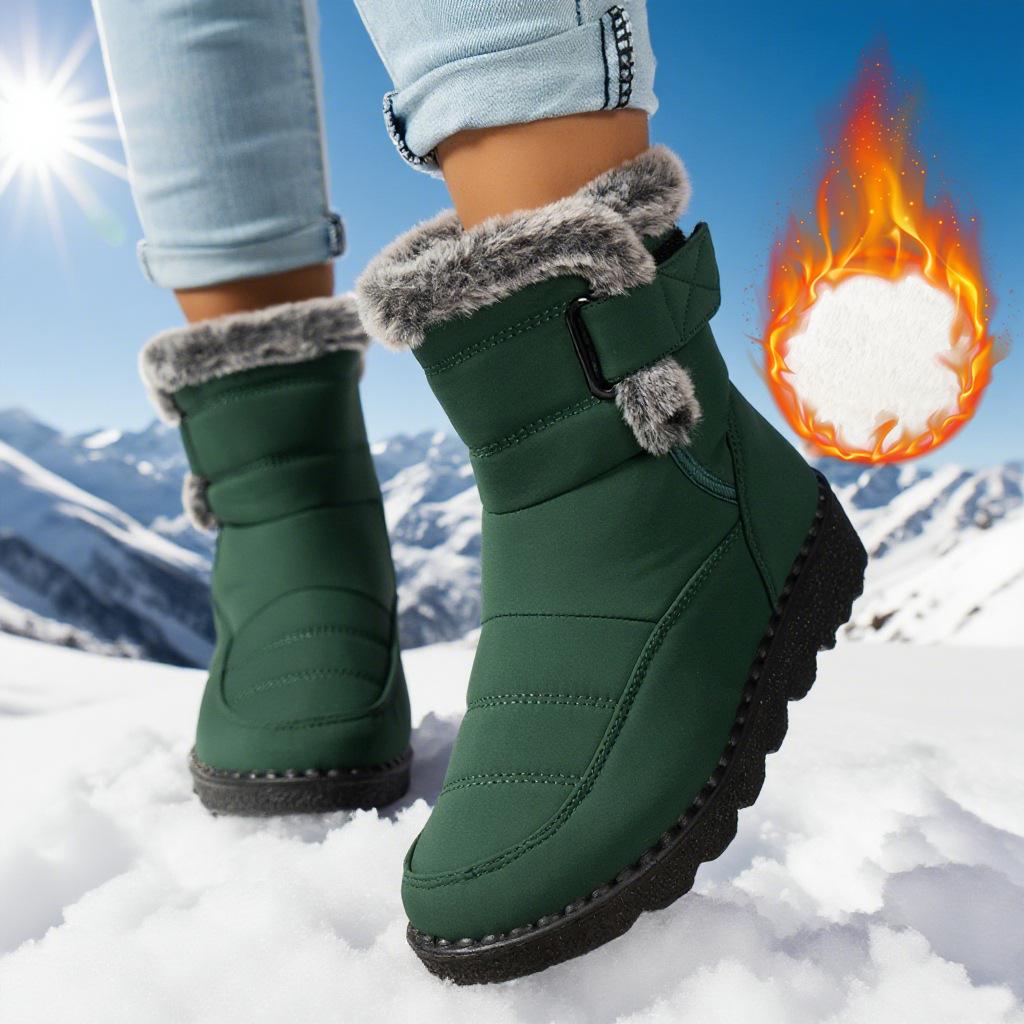 

Водонепроницаемые зимние ботинки для женщин, плюшевые зимние ботинки, женские ботильоны на платформе, теплая хлопковая обувь 36 зелёный