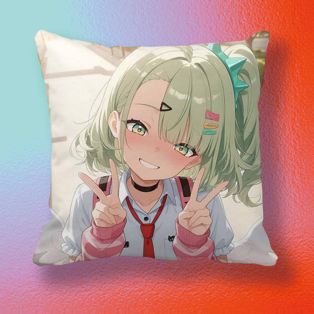 Pretty Kawiai Hot Girl Cute ZZZ Sunna Aria AOD Doublesided printed pillow cover Solid color minimalist pillowcase