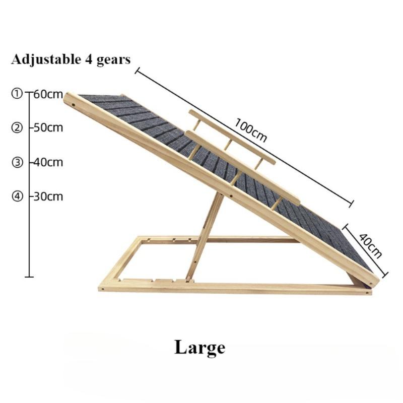 Pet Ladder Foldable Anti-skid Solid Wood Dog Slope Elderly Dog Assisted Ladder Adjustable Scratch Resistant Household Pet Ramp