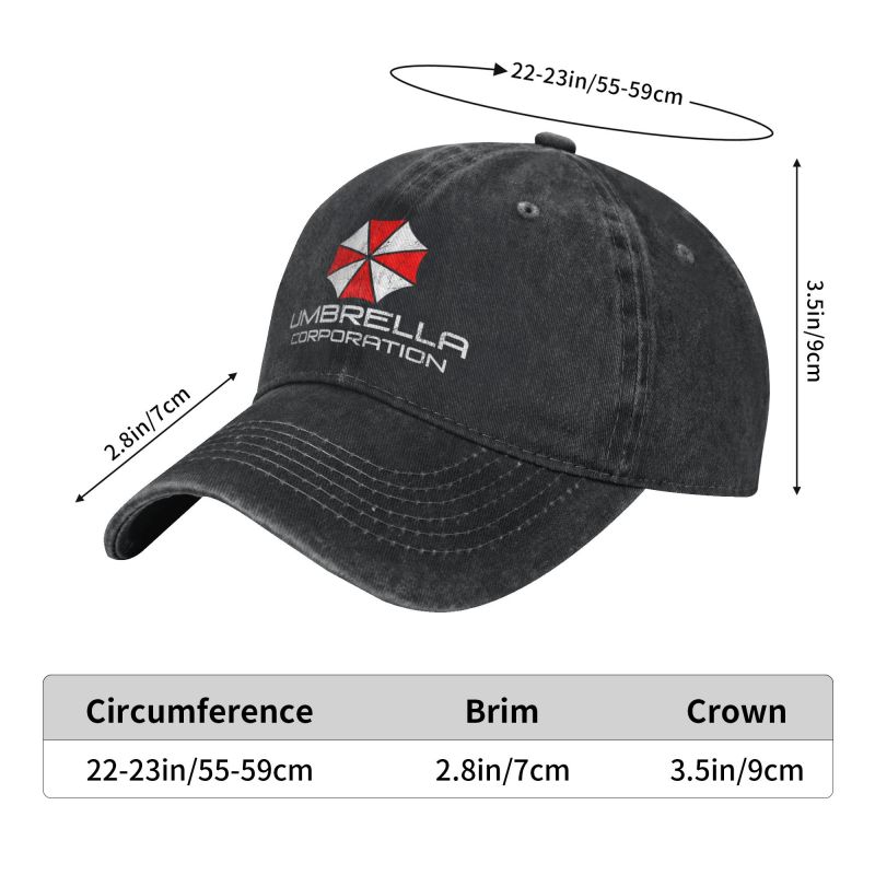 Umbrella Corporation Baseball Cap Men Women Baseball Caps Retro Distressed Denim Snapback Hat Washable Adjustable Dad Hats