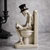 Durable Resin Funny Skull Figurine Vintage Style Halloween Desktop Sculpture  Collectors