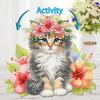 2D Flat Cat DIY Shaking Head Cat Flower Diamond Painting Desktop Decorations