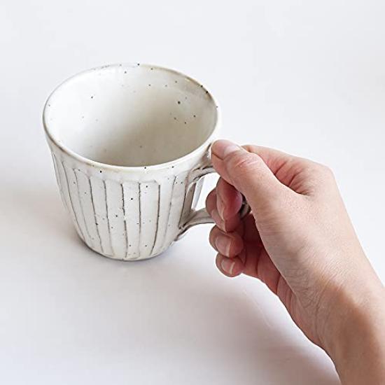 Tatara Mug, Kohiki (Powdered) with Sawed Edges, White, Ceramic, Mino Ware, 250ml, Product Number 755-09-244