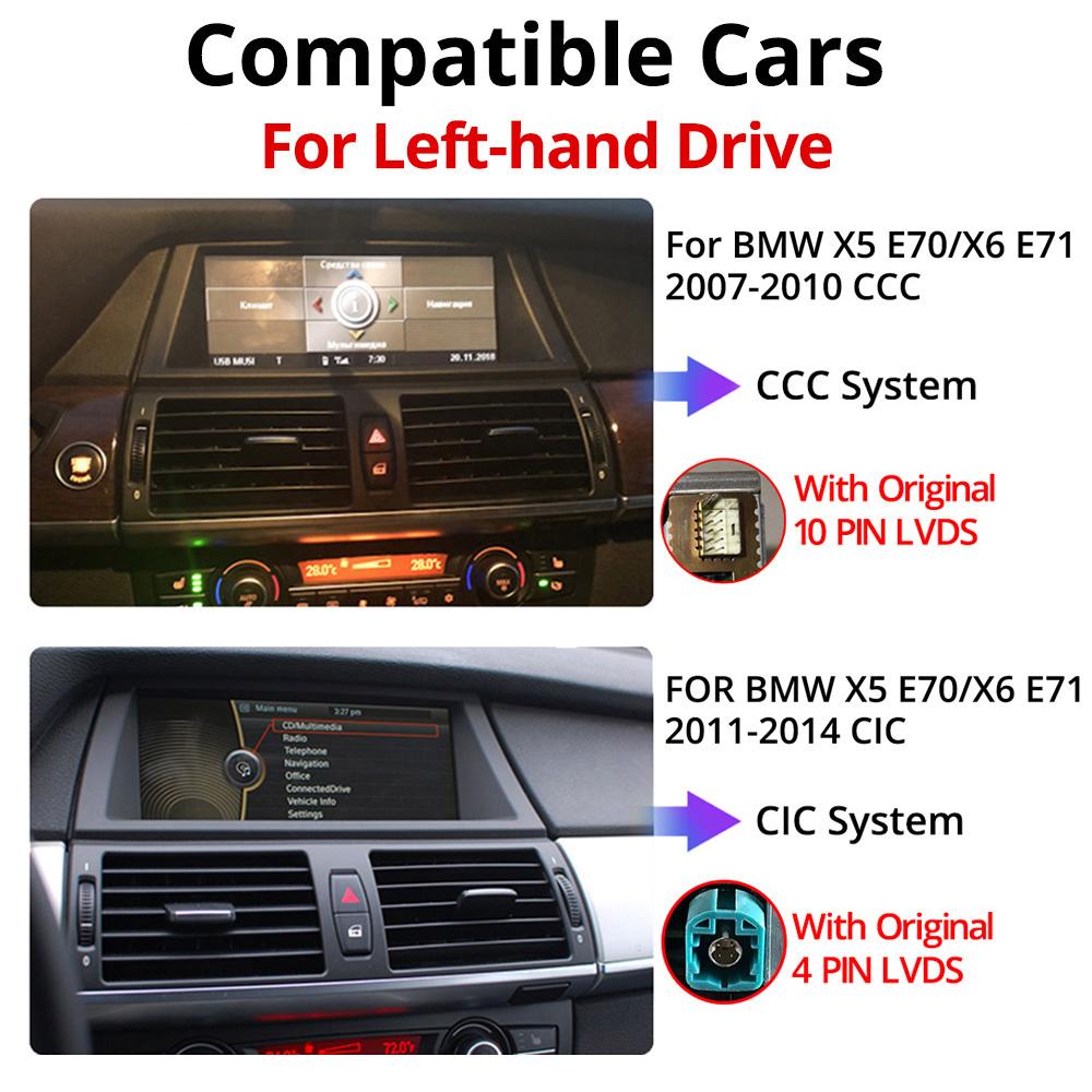 10.25" Wireless Carplay Car Radio For BMW X5 E70 X6 E71 LHD 2008-2013 CCC CIC System Android 13 GPS Multimedia  Player FM BT