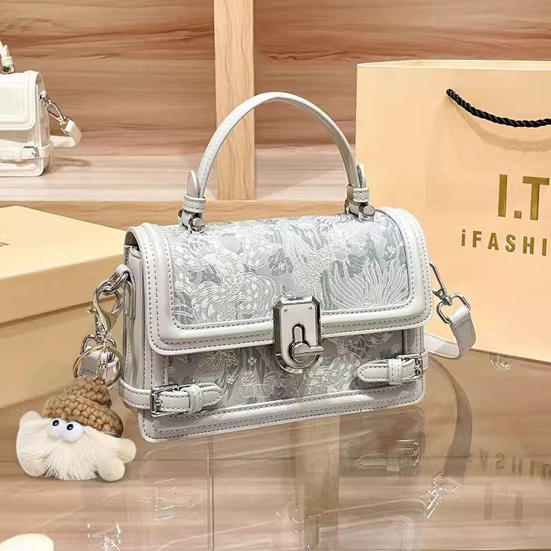 

Chvains Kuen Moonlight Treasure Box Handbags Women 2025 New Arrival Fashion Best-Seller Work Clothing Shoulder Messenger Bag Grey + Tote Bag