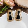 Colar Brincos Pingente Buraco de Fechadura Esmaltado Vintage Camada Múltipla Pingente Torcido Gargantilha Brincos de Moda Colares Joias Presentes