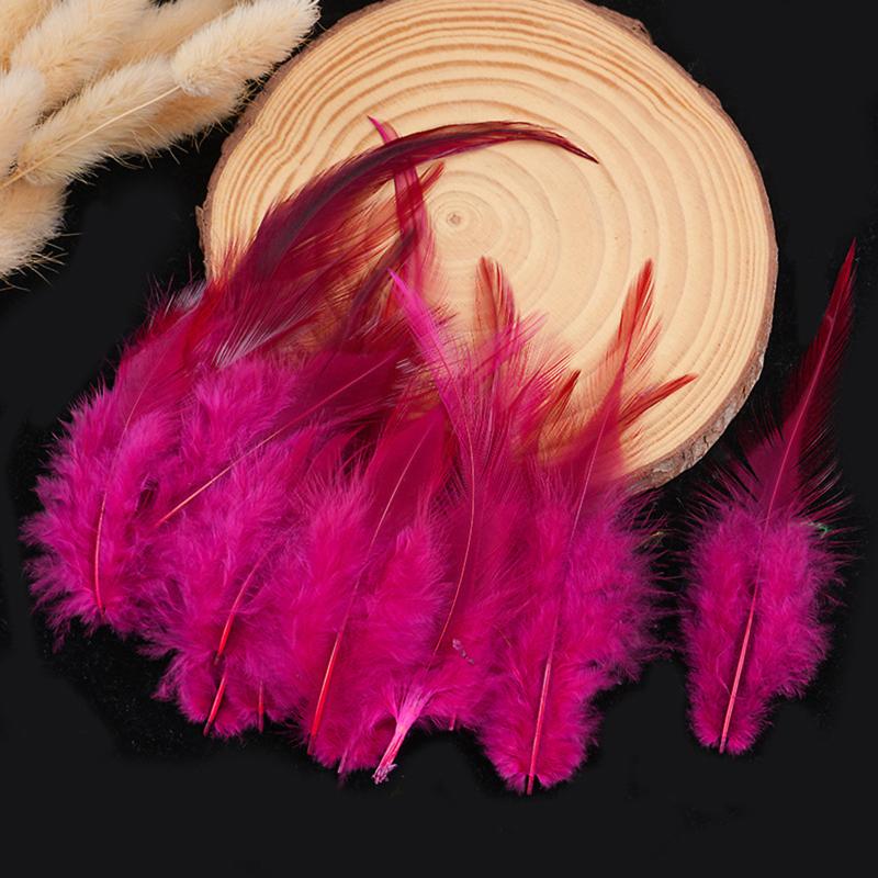 50Pcs Real Chicken Rooster Feathers 7-15cm For DIY Wedding Gown Decorations Handmade Home Crafts Projects