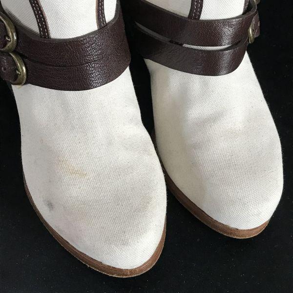 SEE BY CHLOE Leather Short Boots White 36 / 22.5-23.5 Engineer Western(USED)