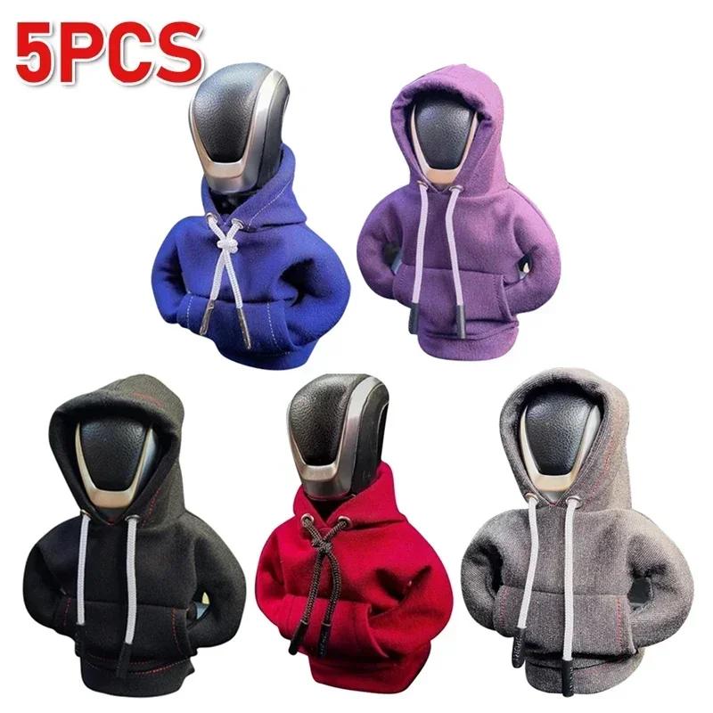 NEW 1/3/5pc Gear Shift Mini Hoodie Cover Shift Cover Gear Handle Decoration Fits Manual Automatic Car Shift Lever Interior Decor