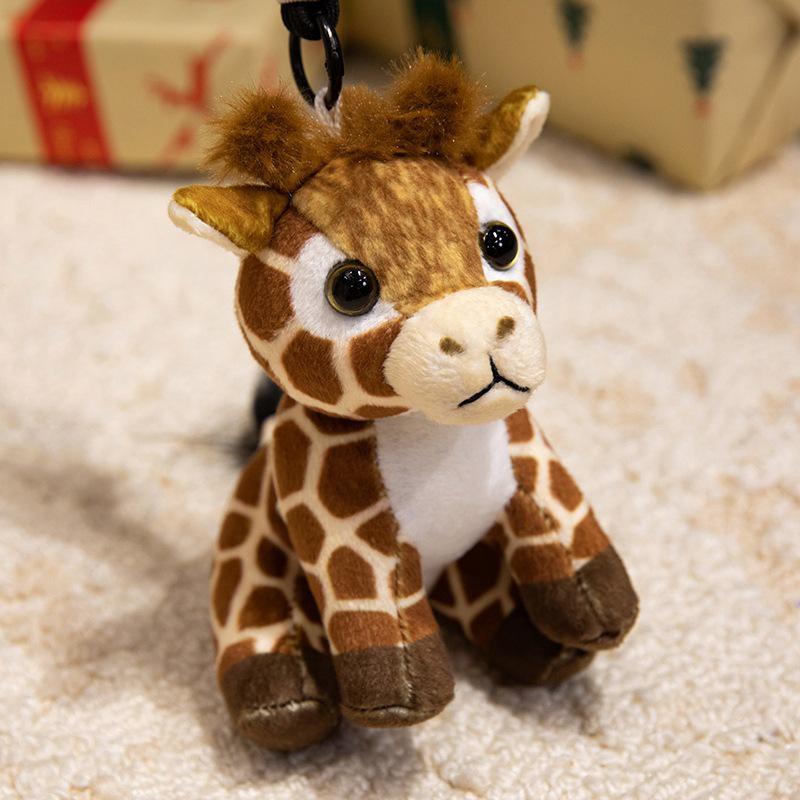 Cross-border Animal Plush Toy Pendant: Tiger, Panda, Giraffe, Leopard, Lion Doll Ornament
