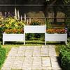 822253 vidaXL Planter White 245.5x44x75 Cm Solid Pine Wood