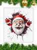 Christmas Wall Stickers Wall-Breaking Self-Adhesive Santa Claus Decor Santa Claus Wall Decal For Daily Indoor Home Room