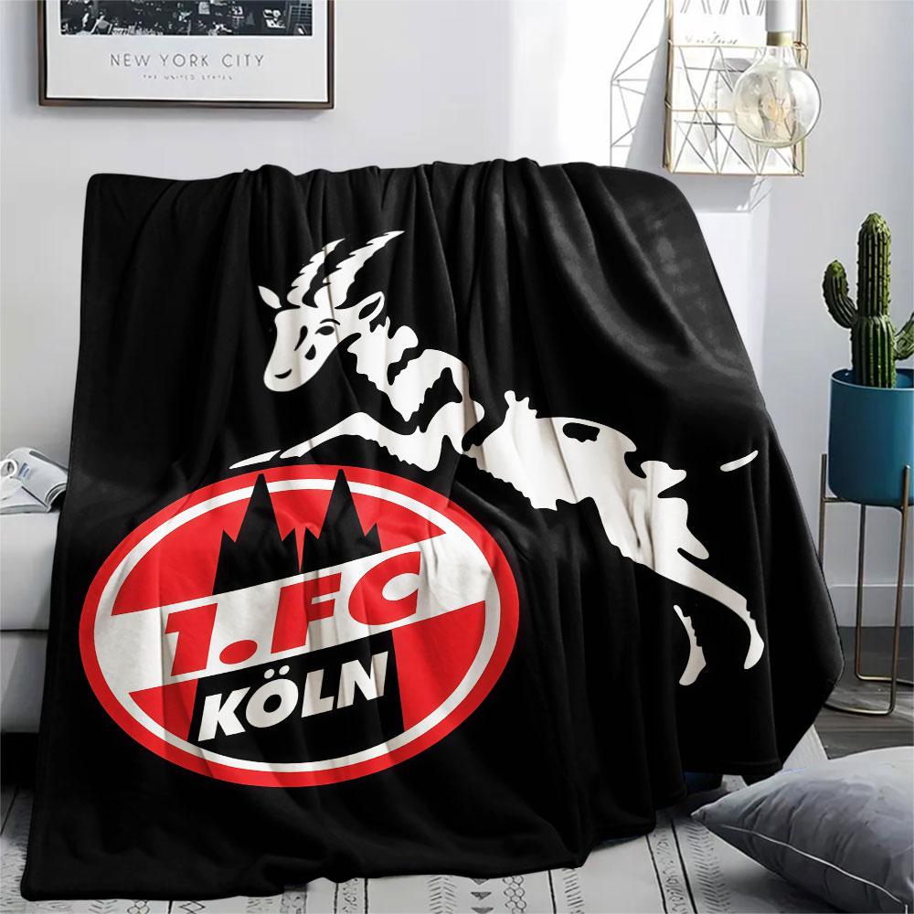 1. FC Köln Printed Flannel Blanket, soft throw for bedroom sofa, washable, fan merchandise, great gift.