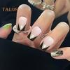 24 Uds uñas postizas efecto brillo herramienta de manicura DIY atractiva bailarina francesa puntas de uñas suministros de belleza