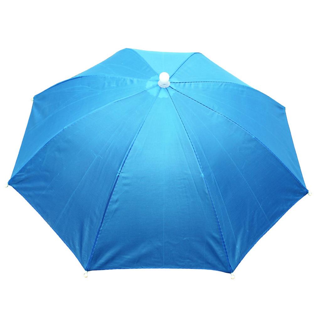 Head Umbrella Hat with Elastic Band Anti-Rain Headworn Umbrella Waterproof Sunscreen Hat Umbrella Lightweight for Camping Hiking