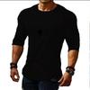 Frühling und Herbst Neues Rundhals Langarm Sport Einfarbig Herren Slim-Fit Jugend T-Shirt