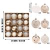 16pcs Champagne Gold White Christmas Balls Shatterproof Christmas Decorations  Wedding