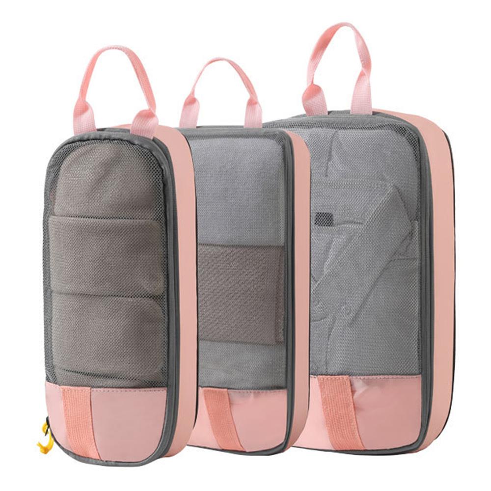 LXSN-000680 3PCS Travel Clothing Compression Packing Pouch Oxford Cloth Storage Bag