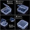 Portable clear bead organizer box with 61 compartments for craft supplies small parts screws and household storage with labels