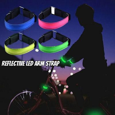 Laufarmband Reflektierende Streifen USB Wiederaufladbar Helles Nachtlicht Verstellbares LED-Band für Radfahren Wandern Outdoor-Sportarten Sicherheits-Armband