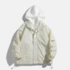 Mens Hooded Windbreaker Jacket Casual Streetwear Loose Fit Layered Look