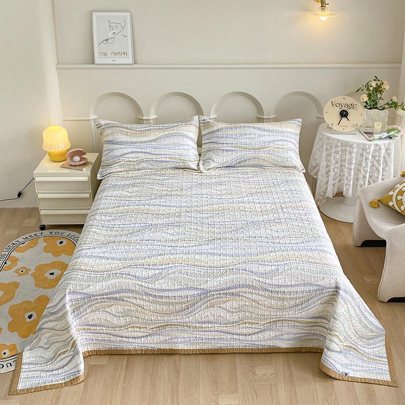 Trzyczęściowy zestaw drukowanej narzuty na łóżko z czystej bawełny, uniwersalna antypoślizgowa bawełniana pikowana narzuta, prześcieradło tatami hurtowo transgraniczne