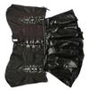 Bright PU Leather Zipper Corset Shapewear Set - Three Pieces