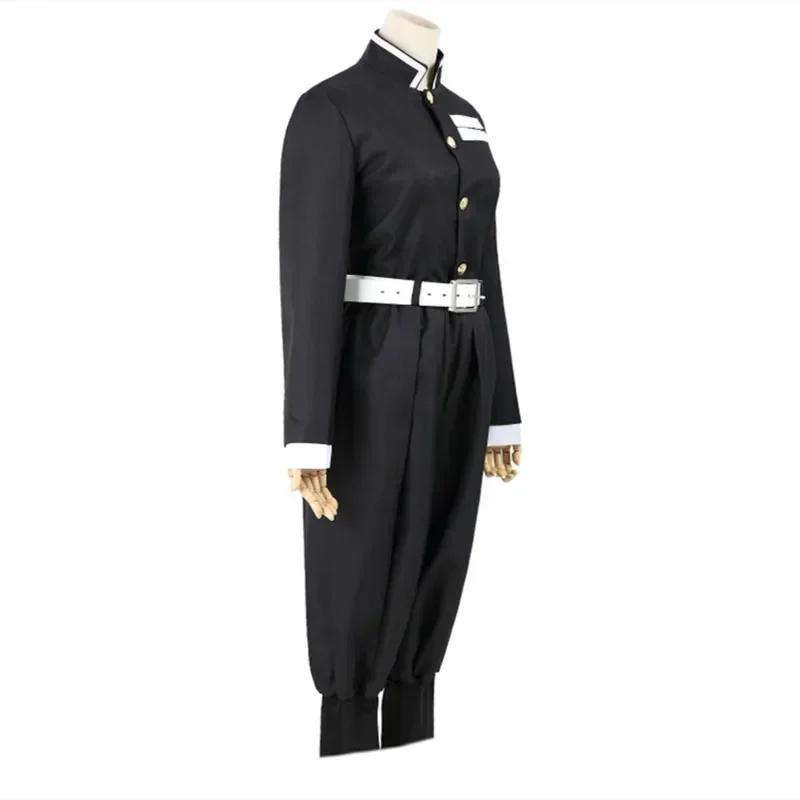 Anime Demon Slayers Kimetsu No Yaiba Cosplay Costume Top Jacket Pants Black Team Uniform Unisex Halloween Clothes