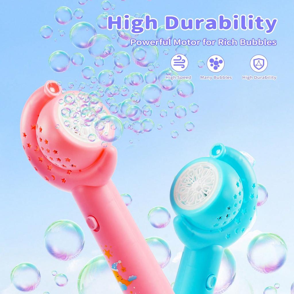 Moon Bubble Blaster Guns For Kids, Electric Bubble Machine With LED Lights, Safe Outdoor Toys For 3-12 Years Boys Girls Birthday Wedding Party Favors