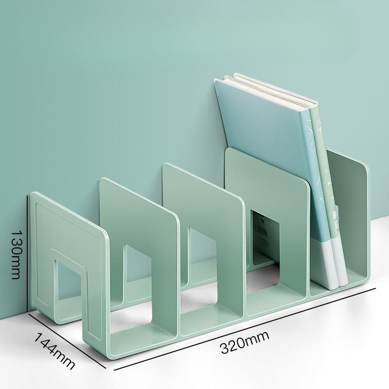 Plastic Desktop Organizer with 4 Vertical Compartments for Books and Magazines