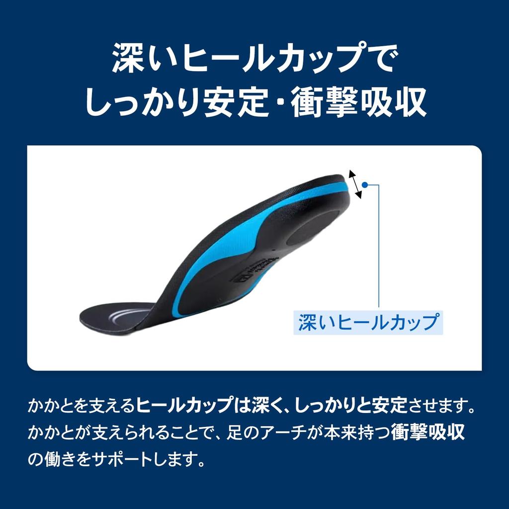 ZAMST Footcraft Series Insoles, Size LL (27.0cm-28.5cm), Shock Absorption, Standard Type, Arch Support (LOW), Unisex.