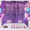 Pop Music Theme Fringe Curtains 1*2m Backdrop Decorations  For Girl's Birthday